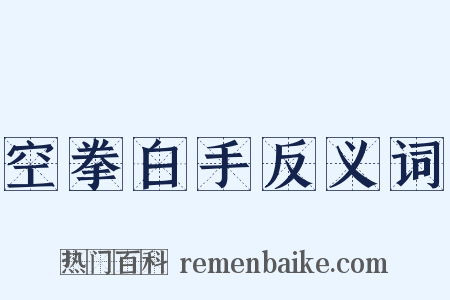 空拳白手反义词是什么意思的图片